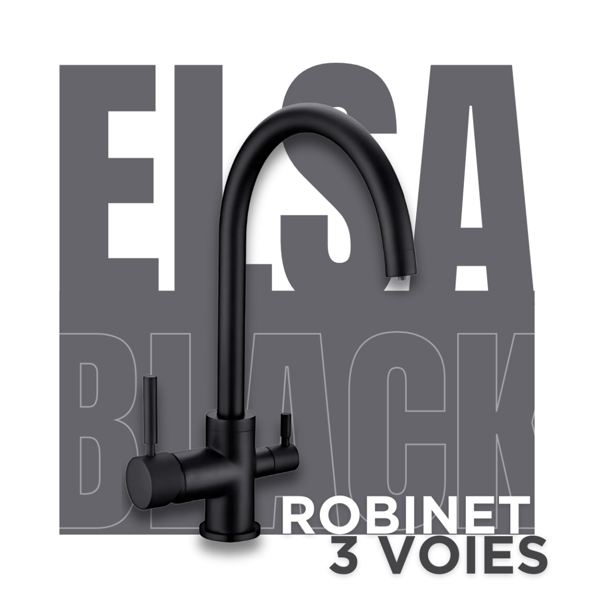 Robinet 3 voies - ELSA BLACK - Osmosense